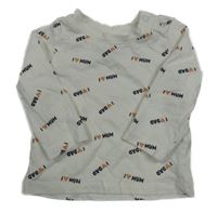 Smetanové triko s nápisy a srdíčky Dopodopo