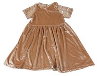 Starorůžové sametové šaty s flitry Little Kids