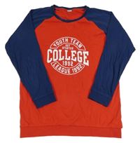 Červeno-tmavomodrá ľahká mikina s nápisom LC Waikiki