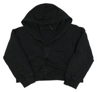 Čierna prepínaci crop mikina s kapucňou George