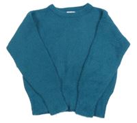 Petrolejový chlpatý sveter Primark