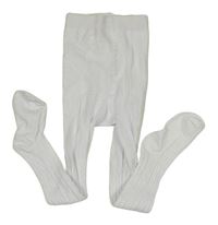 Bílé vzorované punčocháče