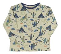 Béžové triko s kaktusy a týpí Pusblu