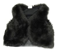 Antracitová kožušinová podšitá vesta H&M