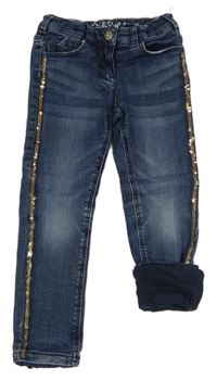 Tmavomodré podšité skinny rifle s flitry C&A