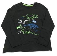 Čierne tričko s dinosaurami Lupilu
