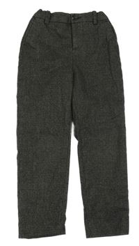 Tmavošedo-čierne kockované chino nohavice H&M