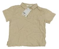 Nové - Béžová lněná polo košile H&M