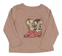 Staroružové tričko s kovbojskými topánkami Primark