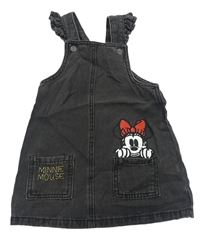 Tmavosivé rifľové na traké šaty s Minnie zn. Disney