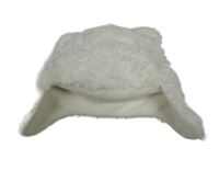 Biela chlpatá podšitá čapica