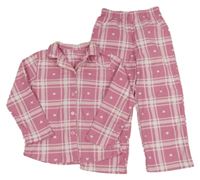 Ružovo-biele kockované pyžama Peacocks