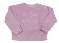 Ružová plyšová mikina s nápisom a jednorožcom Matalan