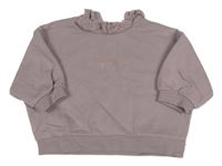 Pudrové fialová mikina s nápisem a límečkem George