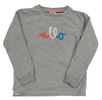 Sivá melírovaná mikina s výšivkou