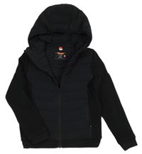 Černá šusťáková bunda s pletenými rukávy a kapucí Engelbert Strauss