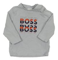 Světlemodré triko s logem Hugo Boss