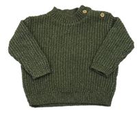 Tmavozelený melírovaný sveter George