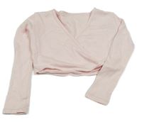 Svetloružové zavinovací crop tričko