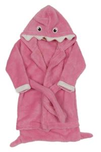 Růžový chlupatý župan s kapucí - žralok Orsolino