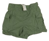 Nové - Tmavozelené plátenné kraťasy River Island