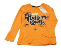 Nové - Oranžové tričko s nápisom a pavoukem Pep&Co