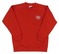 Červená mikina s výšivkou