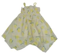 Smotanové šifónové šaty s citrony H&M