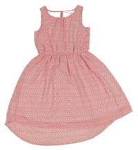 Ružovo-biele vzorované šaty manguun