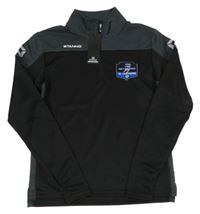 Nové - černo-šedá sportovní funkční mikina s výšivkou Stanno