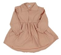 Svetloružové šaty s golierikom shein