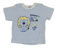 Bielo-modré pruhované tričko s lvem Ergee