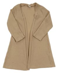 Hnedý vzorovaný úpletový cardigan Shein