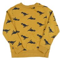 Okrová mikina s dinosaurami