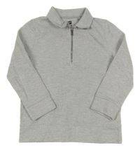 Šedé žebrované polo triko F&F