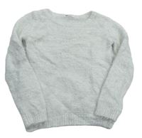 Biely trblietavý chlpatý sveter zn. H&M