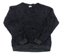 Čierny chlpatý sveter Pocopiano