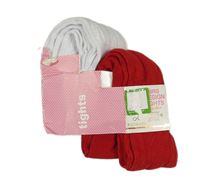 2Set - 2x punčocháče - bílé vzorované + červené vzorované Primark