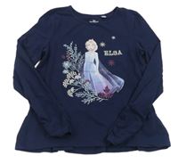 Tmavomodré triko s Elsou Disney