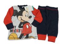 Nové - 2set - šedo-červené triko s Mickeym + tmavomodré tepláky Disney