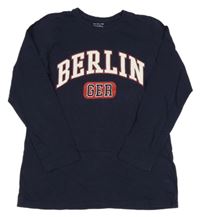 Tmavomodré triko s nápisem Primark