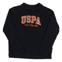 Tmavomodré tričko s nápisom U.S Polo assn.