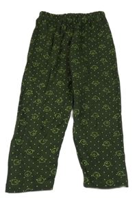 Tmavozelené pyžamové kalhoty s medvídky 