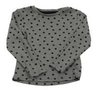 Sivo-čierne rebrované bodkovaná é tričko George