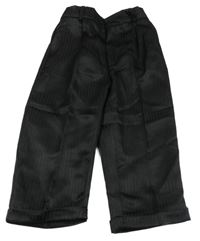 Čierne pruhované spoločenské nohavice