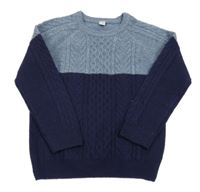 Modro-tmavomodrý sveter Tu