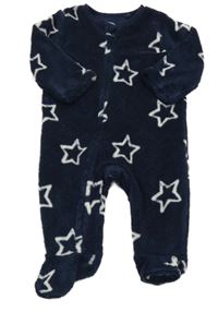 Tmavomodrý plyšový overal s hvězdami F&F