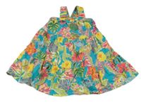 Modro-žlto-ružovo-farebné vzorované šaty Next