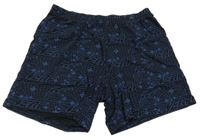 Černo-tmavomodré vzorované pyžamové kraťasy - NERF