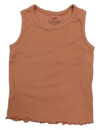 Broskvový rebrovaný top H&M